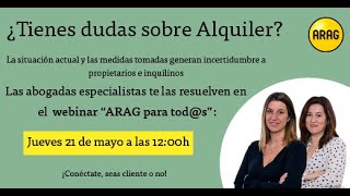 Webinar ARAG resuelve dudas sobre Alquiler