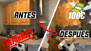 REMODELACIÓN DE COCINA CON POCO DINERO/ KITCHEN REMODELING LOW COST -100€