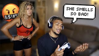 TALKING BAD ABOUT MY GIRLFRIEND ONLINE TO SEE HOW SHE REACTS!! **INTENSE!!**