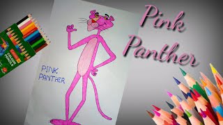 How to draw The Pink panther|drawing tutorial for Pink panther|Drawing for kids.