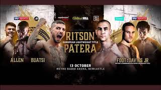 CONFIRMED: LEWIS RITSON vs FRANCESCO PATERA FOR EUROPEAN TITLE!!