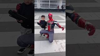 mantap ketemu Spiderman #shorts #familyvlog #yearofyou