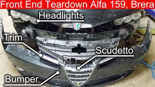 Front End Teardown Alfa Romeo 159 Brera, Headlight, Scudetto,Trim Removal