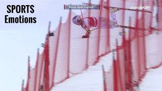 DURE CHUTE de Lindsey Vonn en descente de ski à Lake Louise 2017