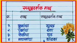 समूह दर्शक शब्द मराठी / samuh darshak shabd marathi / समूह वाचक शब्द मराठी व्याकरण