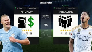 OIL MONEY CLUBS VS FAN OWNED CLUBS IN EAFC!