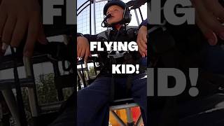 Crazy Kid With a Backyard Flying Machine!! #flying #paramotor #aviation