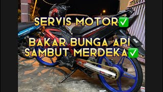 Tukar Rantai Motor LC135 Dan Servis ,Sambut Merdeka!!