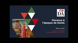 Conférence "Florence à l’époque de Dante Alighieri" par Elise Leclerc