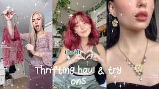 Thrifting haul + some try ons | TikTok Compilation |