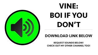 Vine - Boi If You Don't Sound Effect