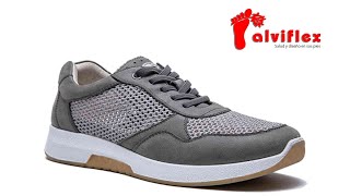 Deportiva cómoda ancho especial con rejilla transpirable color gris - Alviflex