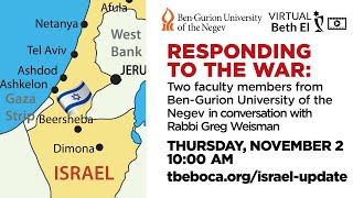 Responding to the War Update from Ben Gurion University of the Negev