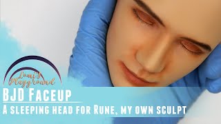 BJD Faceup: A sleeping head for Rune