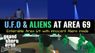 GTA SA Aliens in Area 69 Mod | UFO mod for GTA SA | How to get inside Area 69 | GTA SA Myths