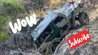 Traxxas trx4 testing on the big hill big crash down the hill #trending #traxxas #trx4