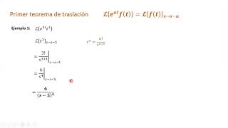 Primer teorema de traslación, definición y ejemplos