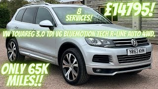 BW Touareg 3.0 TD V6 BlueMotion Tech R-Line Auto 4WD. Only 65k miles.