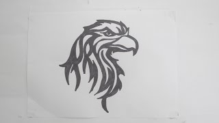 Ep.112 - How to draw eagle head tribal tattoo