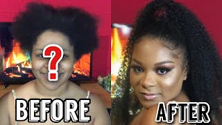 How To: High Ponytail with Curly Hair || Crochet hair || Natural Hair Styles || Miz Vintage