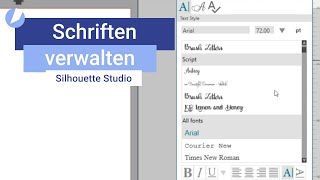 Silhouette Studio I Schriften Management