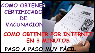 ✅💥🔥 Certificado de Vacunación Covid 19 por Internet | Carné de Vacunación 2022 MINSA en 3 MINUTOS