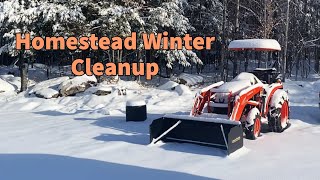 Kubota L2501 | Off Grid Modern Homestead Snow Clean up!