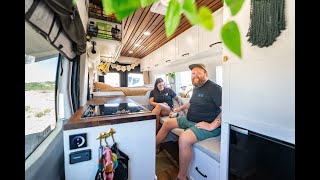 Beautiful Ford Transit w/ Unique Bed Design and Massive Kitchen 😳  // Camper Van Tour