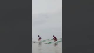 surfing at sunset on the Gold Coast