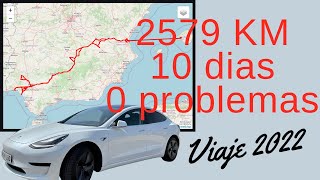 Recorriendo 2579 KM con el Tesla con la batería más pequeña.