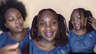 Spring twist hairstyles.  Easy Guess girl hairstyle. Spring twist install on natural hair.