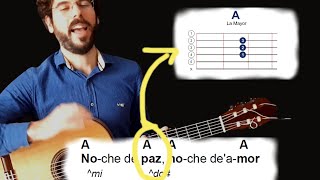 Cómo tocar y cantar NOCHE DE PAZ guitarra tutorial (villancico de navidad)