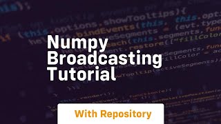 numpy broadcasting tutorial