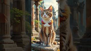 Majestic cats in ancient ruins 4 #cat #aiairt #cutecat