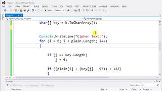 vigenere Algorithm by C#  خوارزمية فيجينر