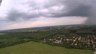 Quadcopter with brushless gimbal before storm