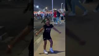 Cute girl dancing at fifa fan fest doha qatar #doha #dance #youtubeshorts #fifafanfest