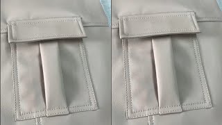 How to cut and sew a cargo pants pocket || DIY cargo pocket