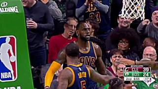 Celtics' fans dap up LeBron after dunk & destroys Marcus Smart (cavs celtics game 1 highlights)