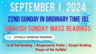 1 September 2024 English Sunday Mass Readings | 22nd Sunday in Ordinary Time (B)