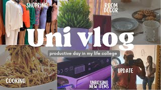 uni vlog: room decor update+unboxing haul+shopping+cooking | life as a nigerian medical student