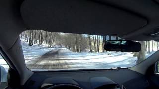 Hyundai IX35 POV ride on snowy road