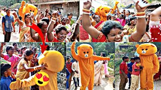 teddy bear dance😅on beauty girls🥰#shorts #video #funny #youtubeshorts#teddybear #bengali#funny video