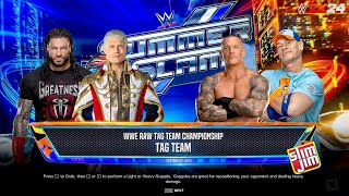 Roman Reigns Cody Rhodes Vs Randy Orton Jhon Cena Worlds Tag Team Championsip..