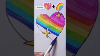 "🌈❤️ Heartbeat of Colors: Rainbow Love #shorts #ytshorts #creativeart #heart "