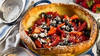 Fresh Berry Dutch Baby Pancake with Macadamia Nuts