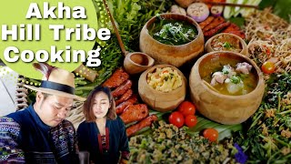 Thailand Hill Tribe life, cooking in Akha kitchen, เตรียมอาหารชาวเขาไทย