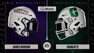 Week 1 | James Madison (0-0) vs. Charlotte (0-0) | NCAA 25 Simulation