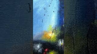 Rainy Window / Easy Acrylic Painting #shorts