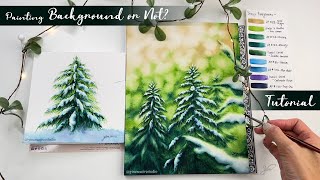 Step by Step Tutorial😍- How to Paint Snowy Evergreens🌲with /Without Background? #watercolor #art